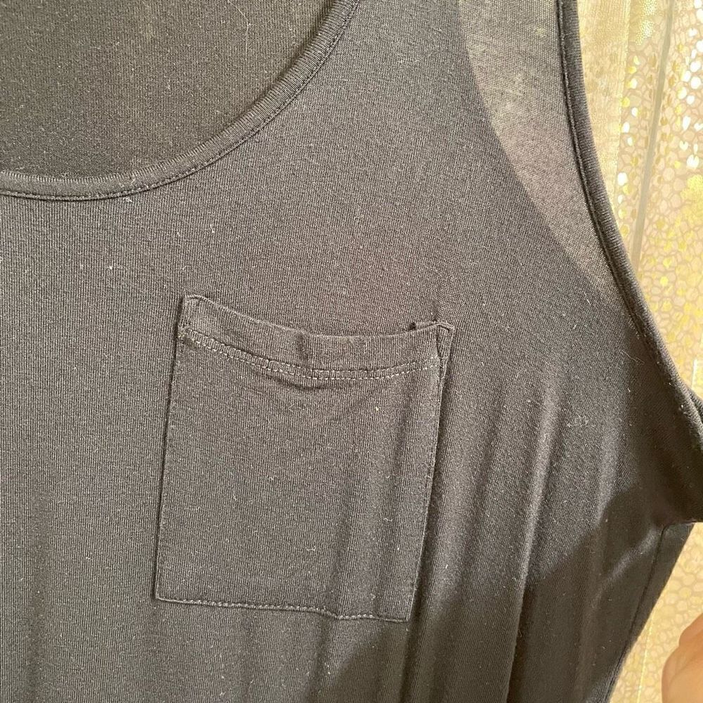 Olive & Oak Black Rayon Tie Waist Sleeveless Casual Dress, Large - Picture 5 of 7